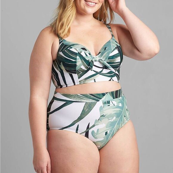 Swim By Cacique Other - CACIQUE By Lane Bryant Mini Palms Longline Underwire Swim Bikini  22 42D